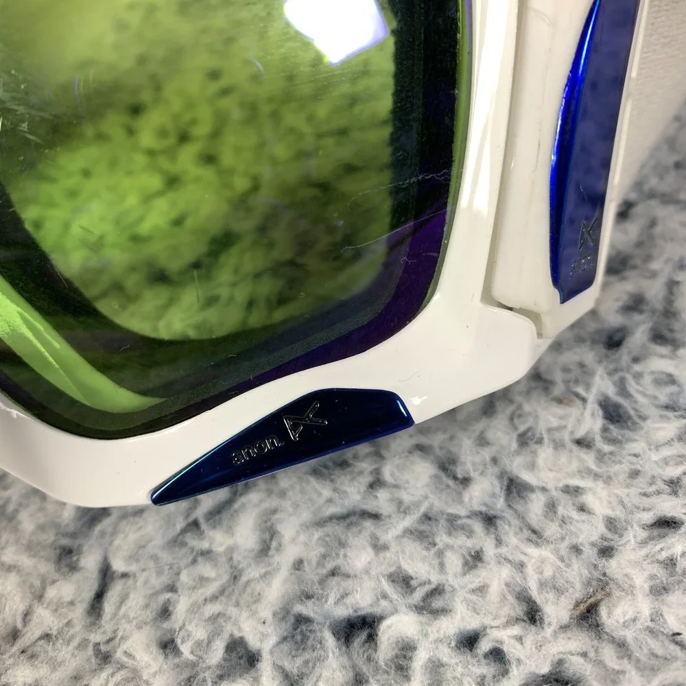 Anon X Goggles Kids Youth Size White Frame Green Lens Adjustable Snowboard Ski